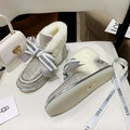Silver Daisy Crystal-Embellished Ribbon Shoes – In Stock