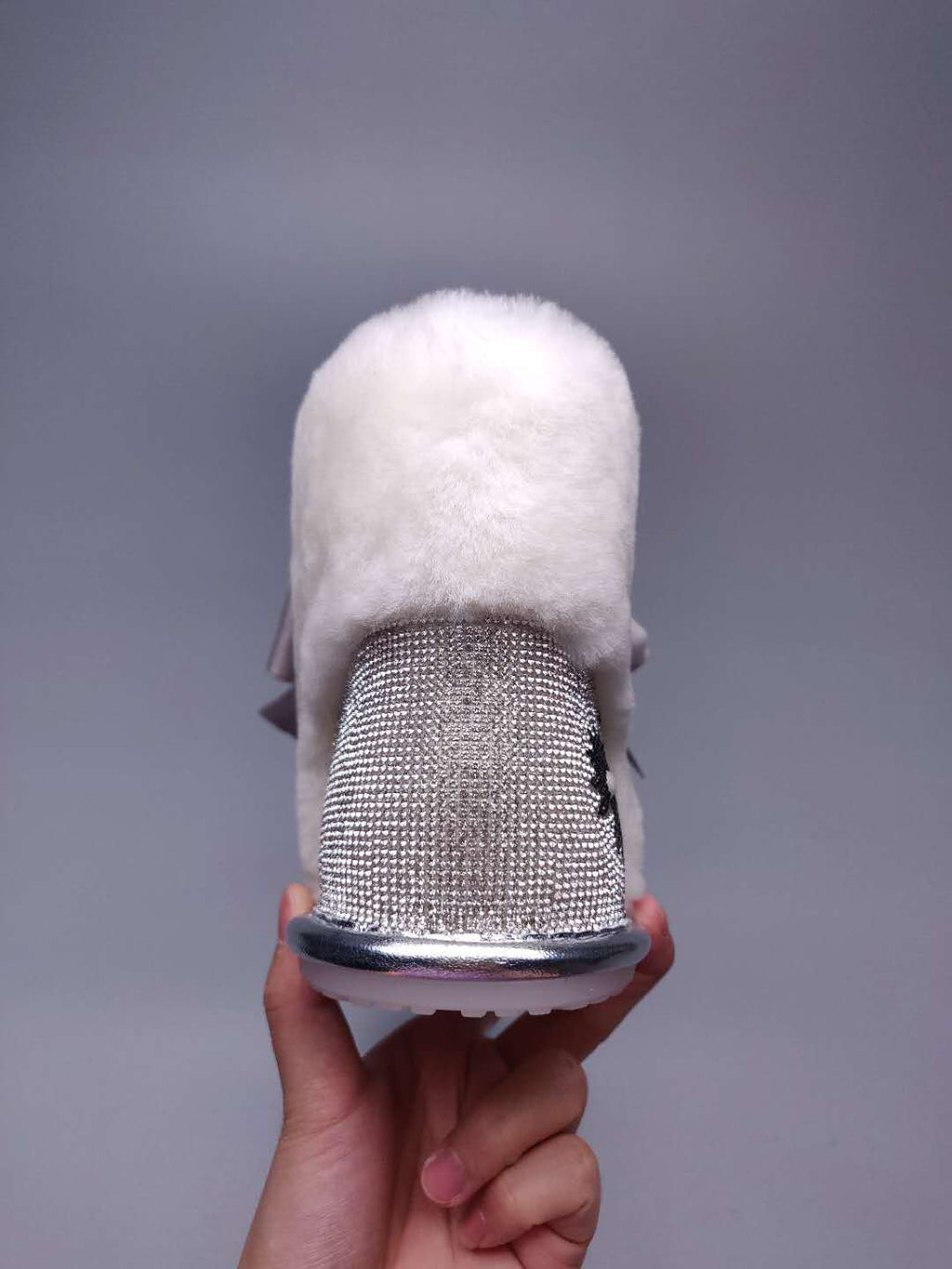 Silver Daisy Crystal-Embellished Ribbon Shoes – In Stock