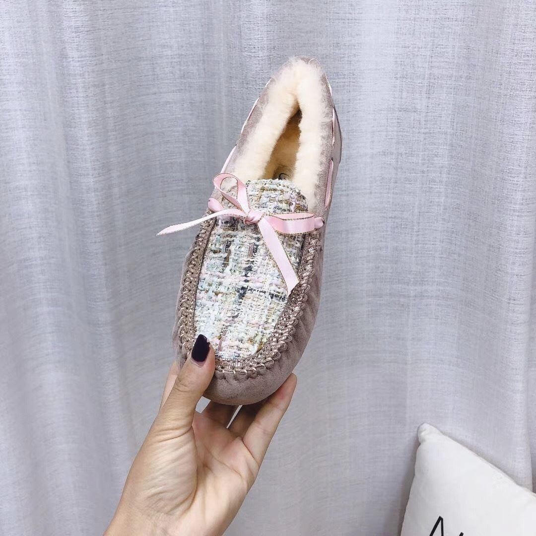 Dusty Pink Chanel-Style Studded Loafers – Sophisticated & Chic