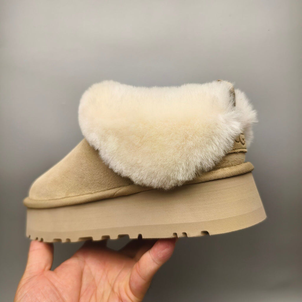 Sand Suede Thick-Sole Slip-On Lazy Shoes – In Stock