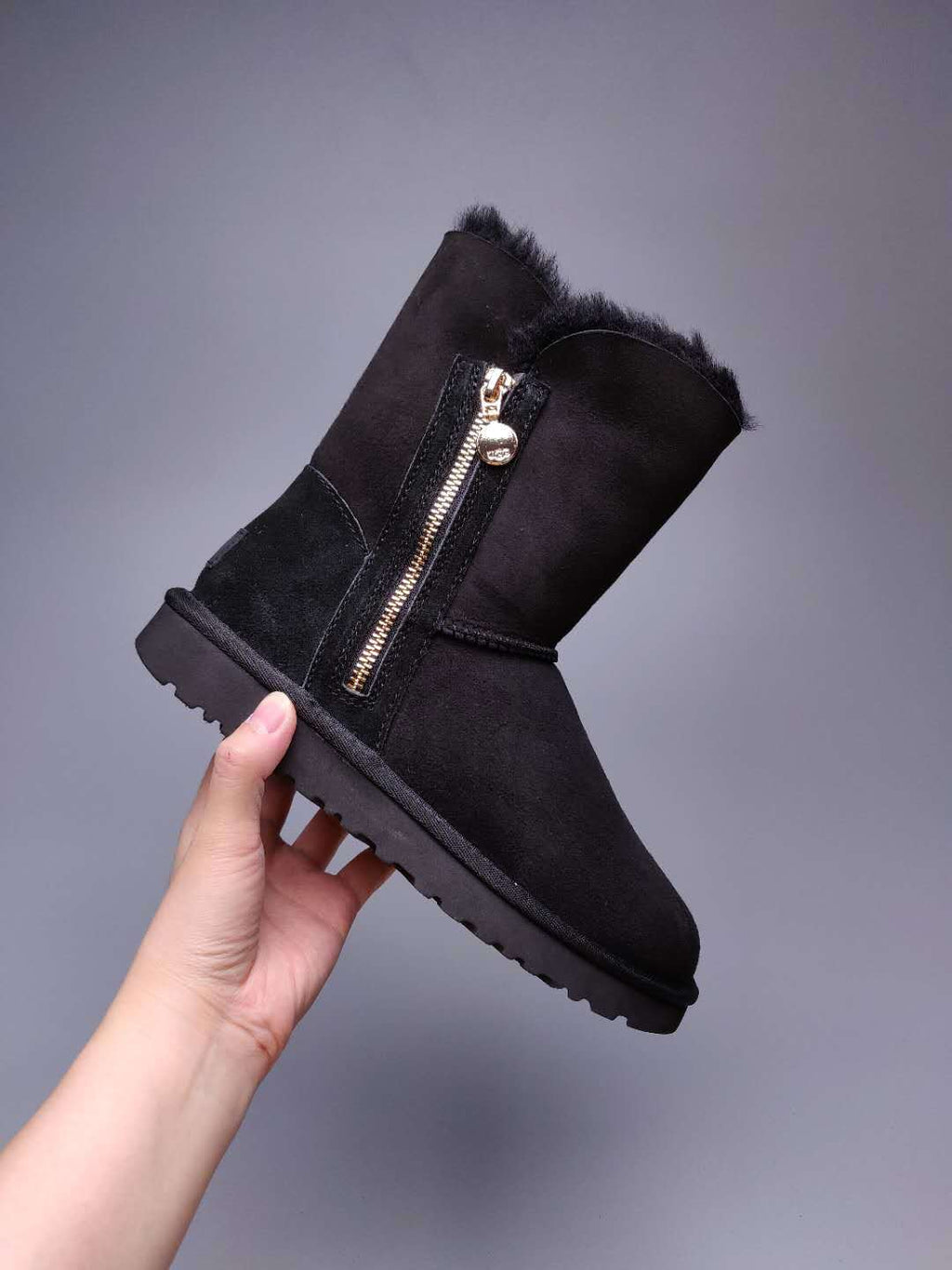 Black Side-Zip Mid-Calf Boots – In Stock