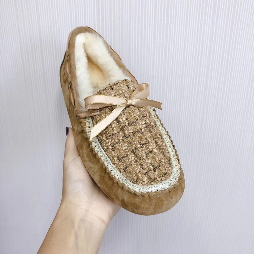 Chestnut Chanel-Style Studded Loafers – Sophisticated & Chic