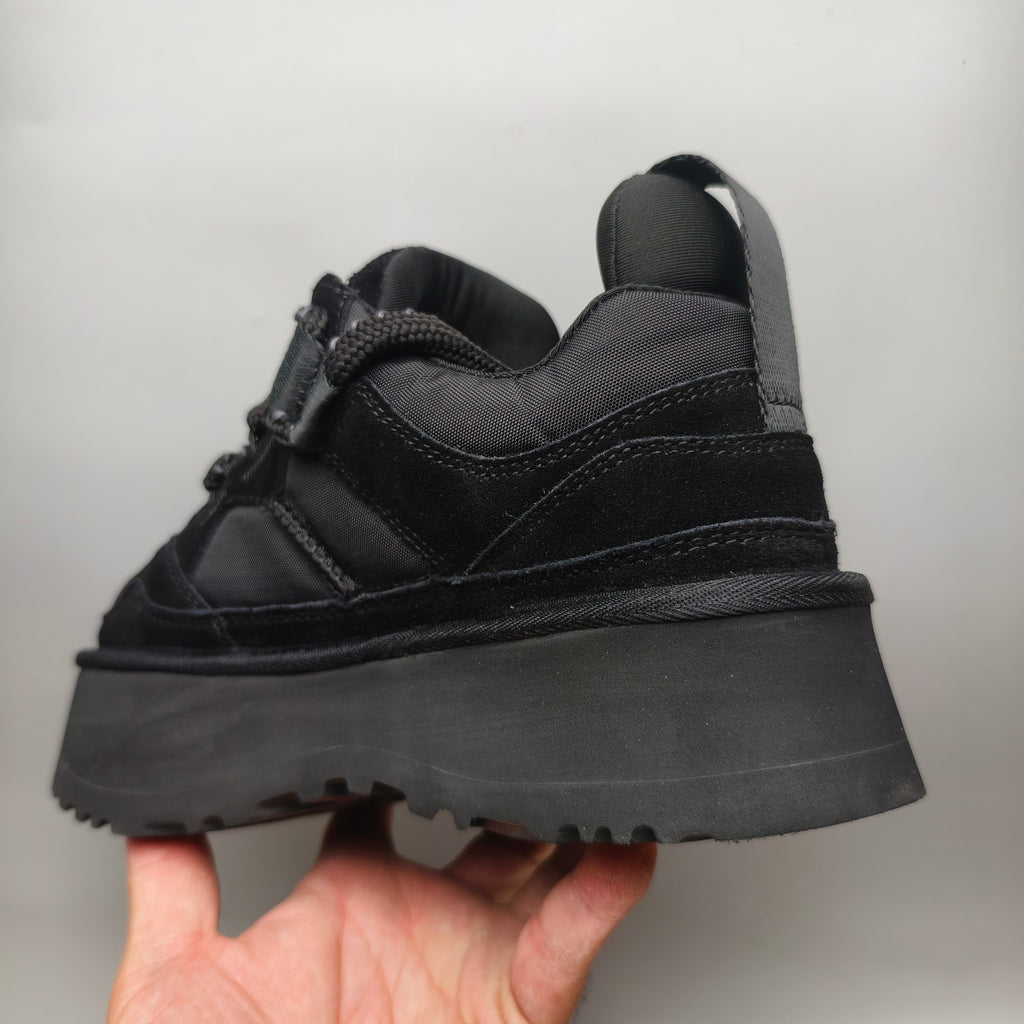 Black Chunky Dad Sneakers – Lace-Up Casual, In Stock