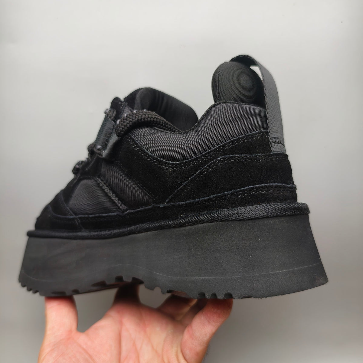 Black Chunky Dad Sneakers – Lace-Up Casual, In Stock