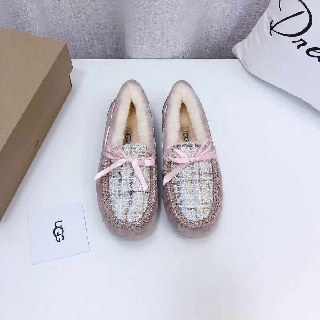 Dusty Pink Chanel-Style Studded Loafers – Sophisticated & Chic