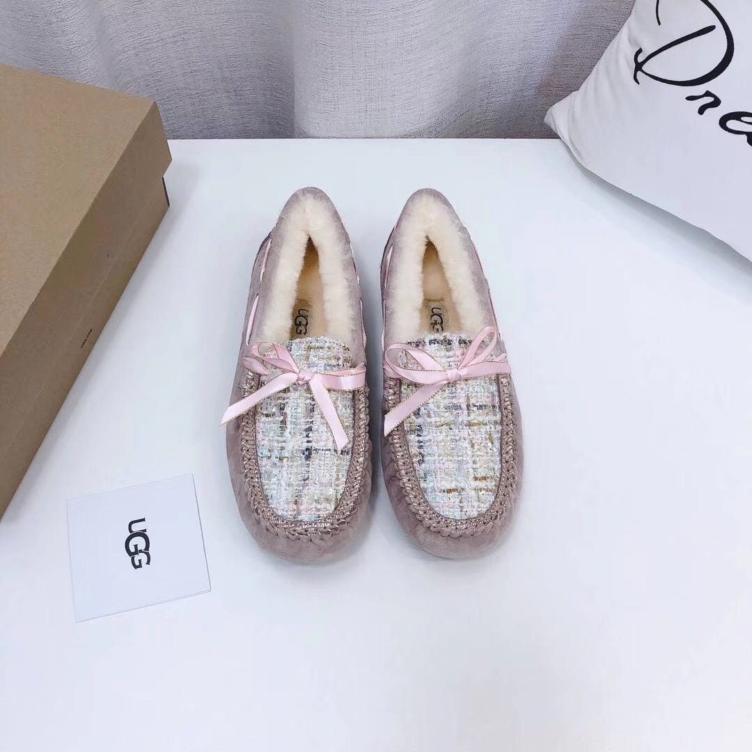 Dusty Pink Chanel-Style Studded Loafers – Sophisticated & Chic