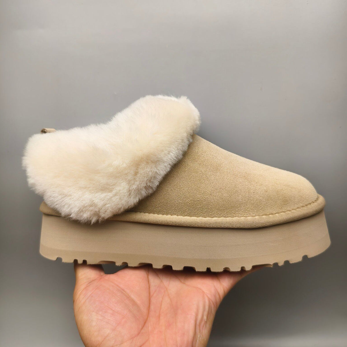Sand Suede Thick-Sole Slip-On Lazy Shoes – In Stock