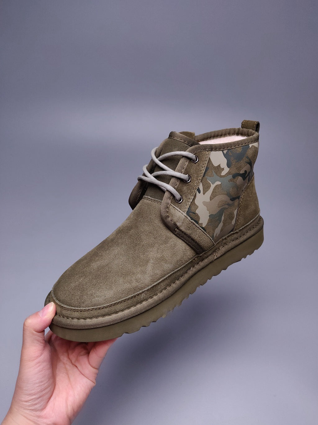 Army Green Color-Block Camo Men’s Sneakers – In Stock