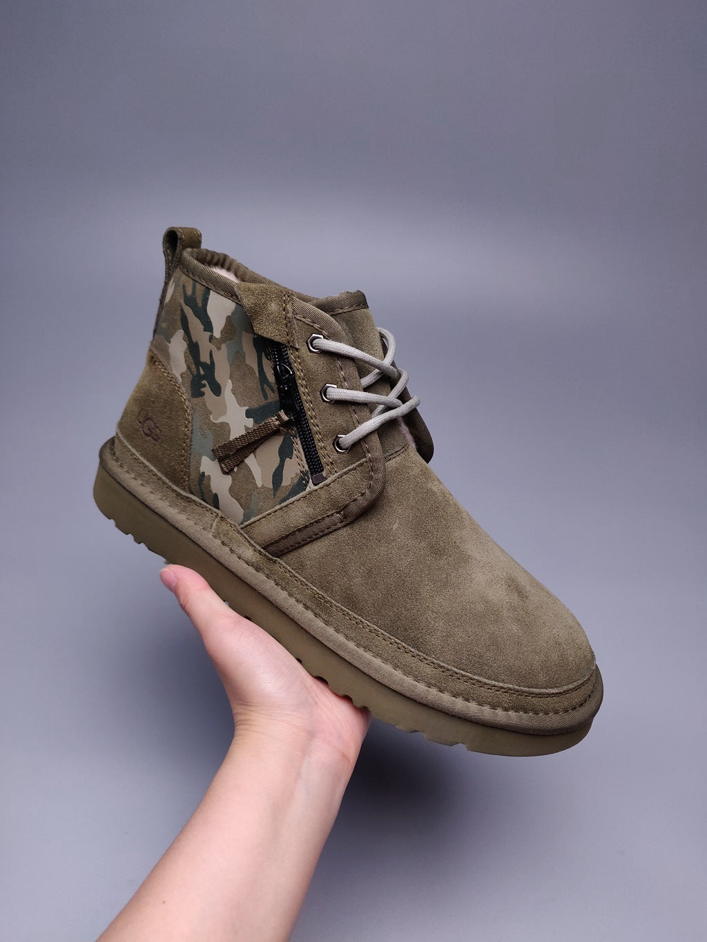 Army Green Color-Block Camo Men’s Sneakers – In Stock