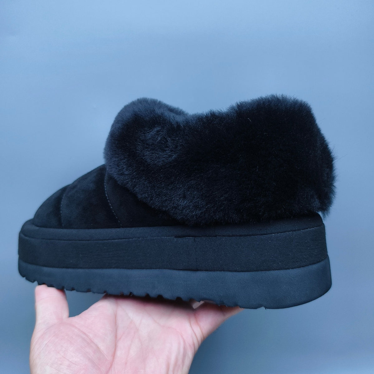 Black Thick-Sole Slip-On Casual Shoes – In Stock