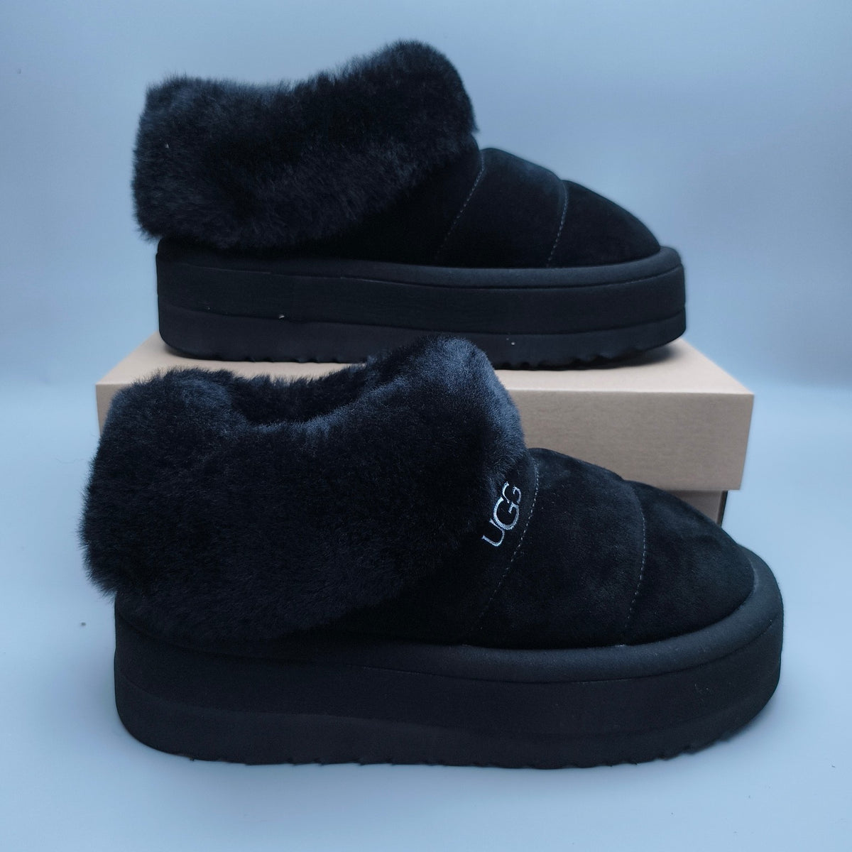 Black Thick-Sole Slip-On Casual Shoes – In Stock