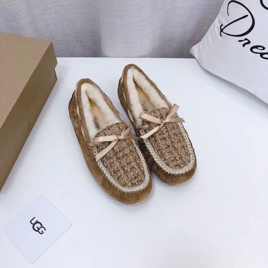 Chestnut Chanel-Style Studded Loafers – Sophisticated & Chic