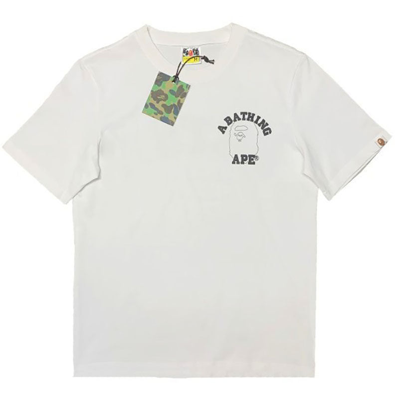 BAPE Outline College Ape Head Men's T-Shirt - White