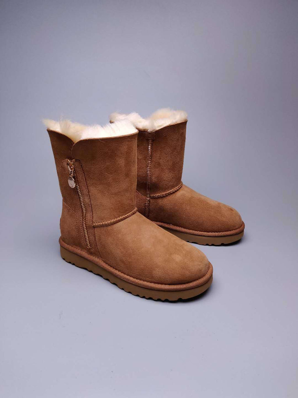 Chestnut Side-Zip Mid-Calf Boots – In Stock