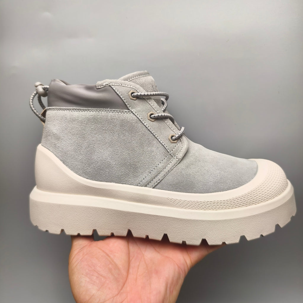Light Grey High-Top Trendy Casual Sneakers – In Stock