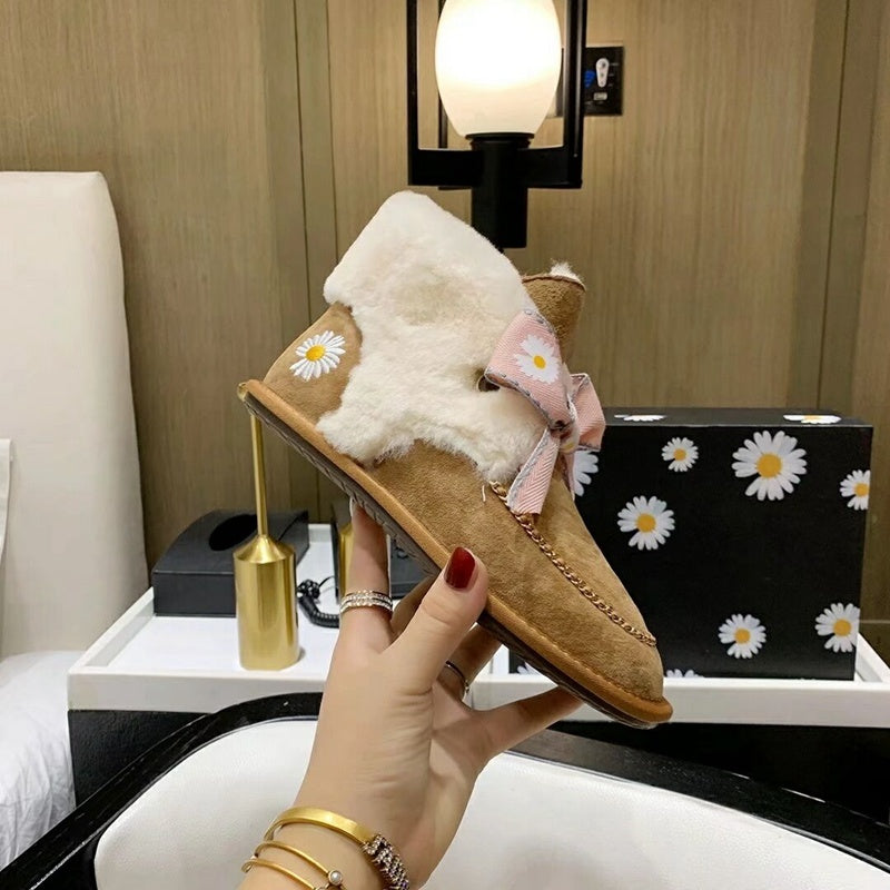 Chestnut Daisy Chain Ribbon Shoes – In Stock