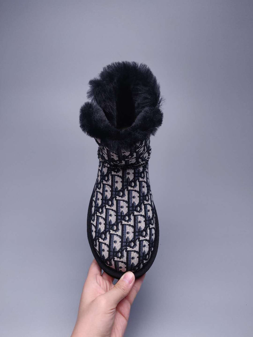 Black Dior-Style Woven Texture Boots – In Stock