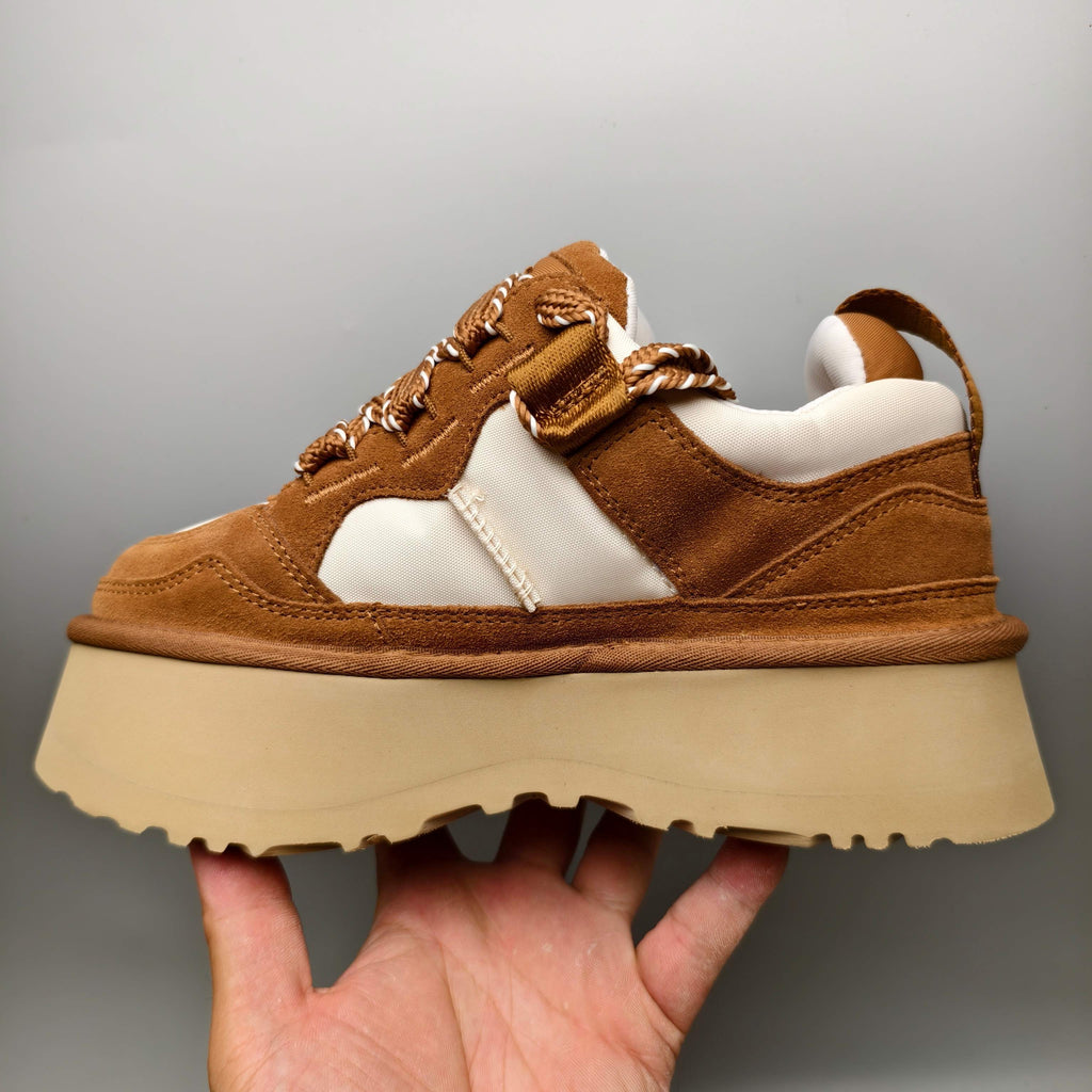 Chestnut Chunky Dad Sneakers – Lace-Up Casual, In Stock