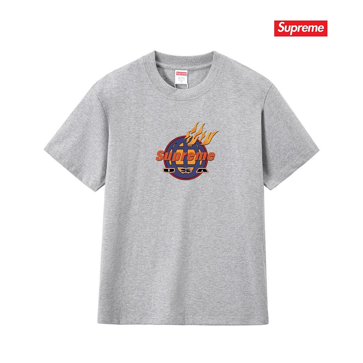 Supreme Flame Globe Graphic Short-Sleeve T-Shirt