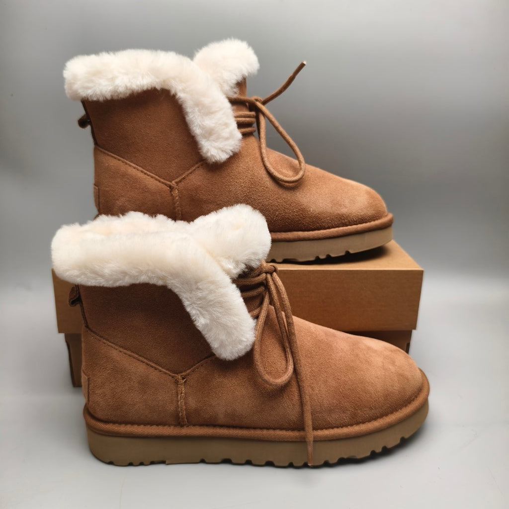Chestnut Mid-Top Lace-Up Casual Shoes – In Stock