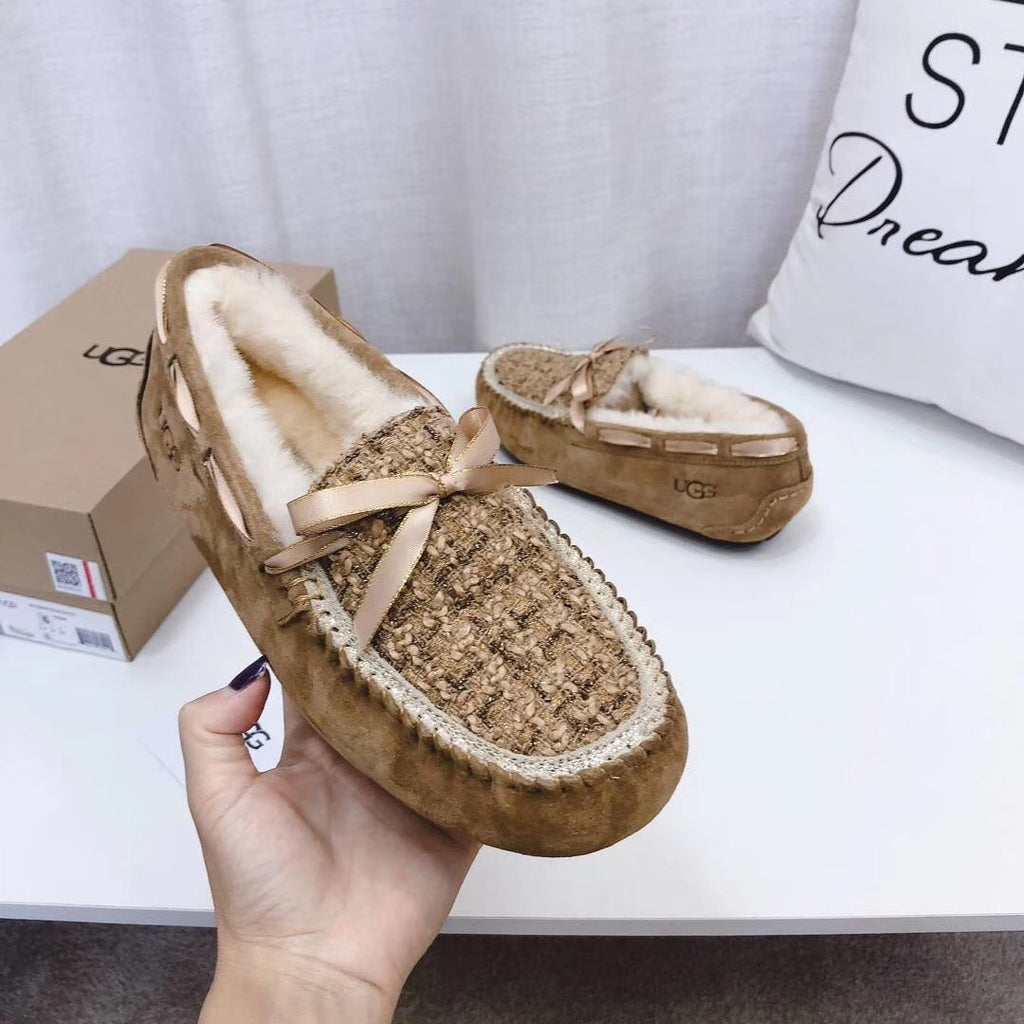 Chestnut Chanel-Style Studded Loafers – Sophisticated & Chic