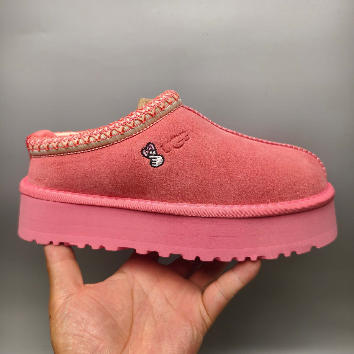 Rose Red Ethnic-Inspired Chunky Sole Casual Sneakers – In Stock