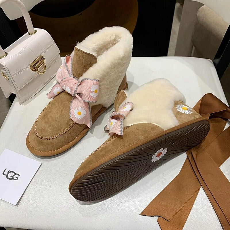 Chestnut Daisy Chain Ribbon Shoes – In Stock