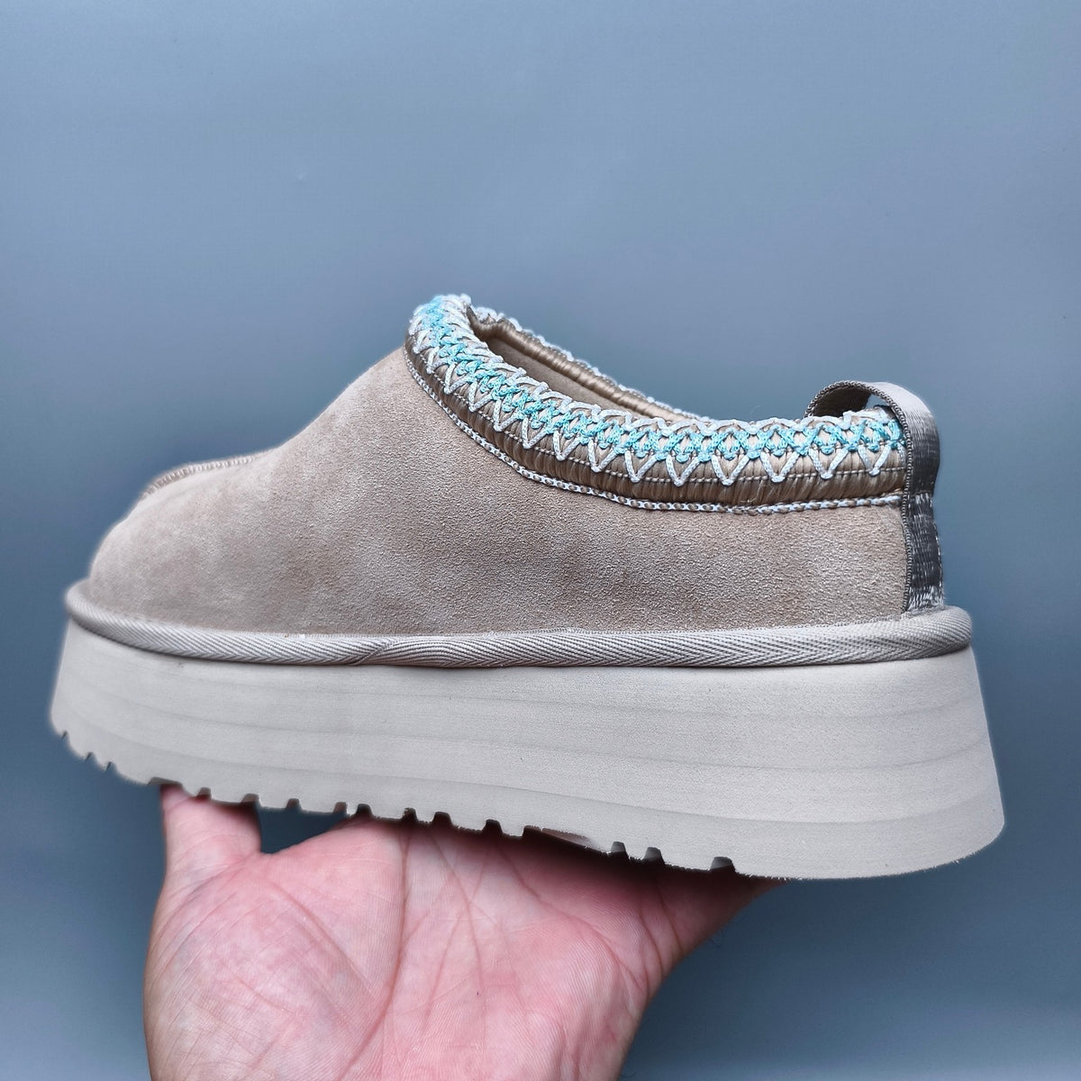 Beige Ethnic-Inspired Chunky Sole Casual Sneakers – In Stock