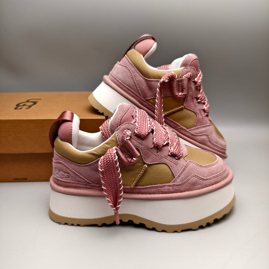 Pink Chunky Dad Sneakers – Lace-Up Casual, In Stock