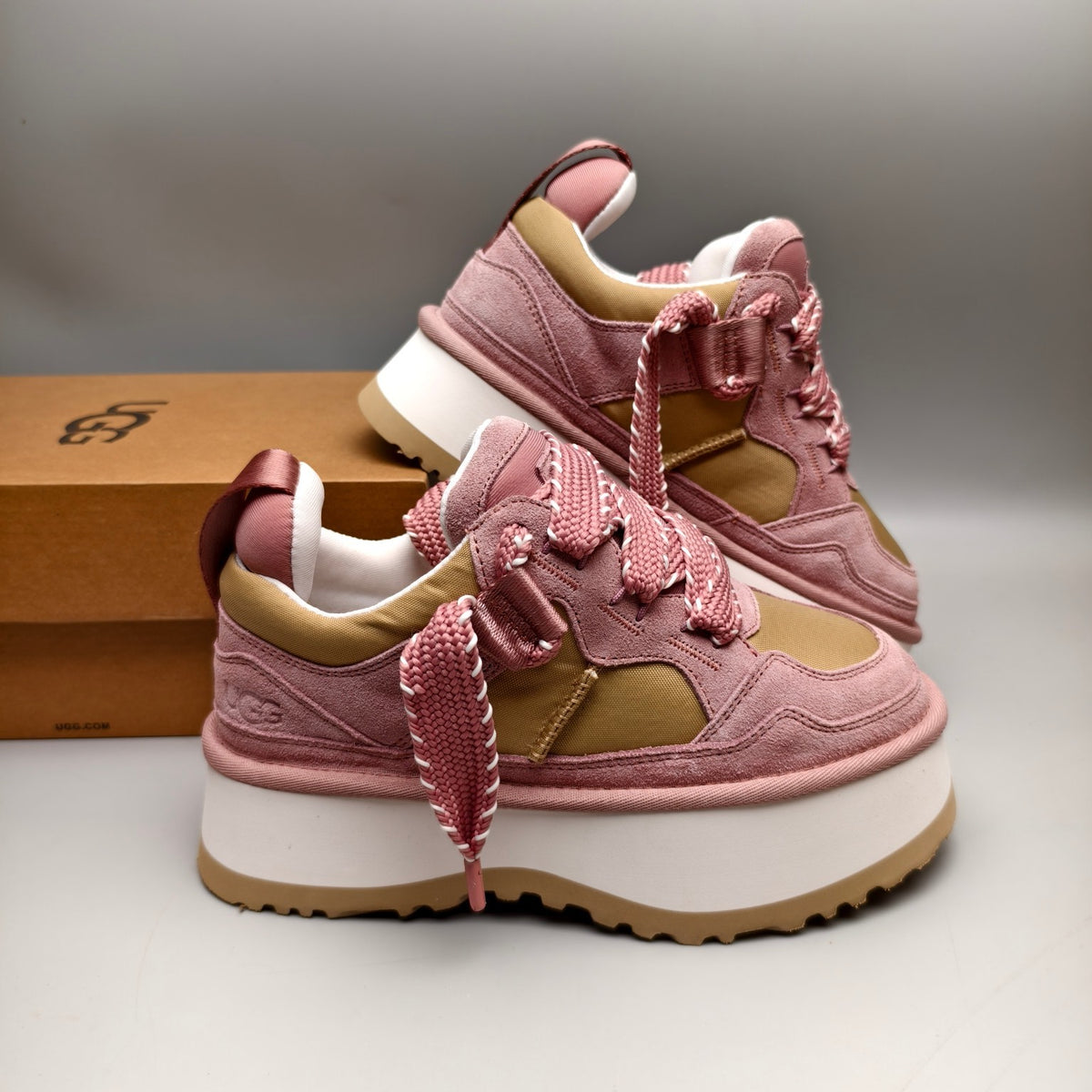 Pink Chunky Dad Sneakers – Lace-Up Casual, In Stock