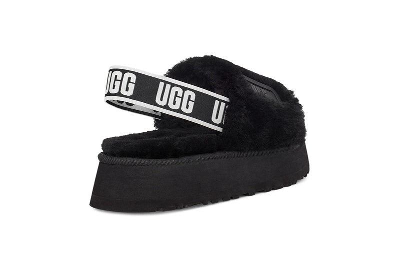 Black Disco Fluffy Sandals – In Stock
