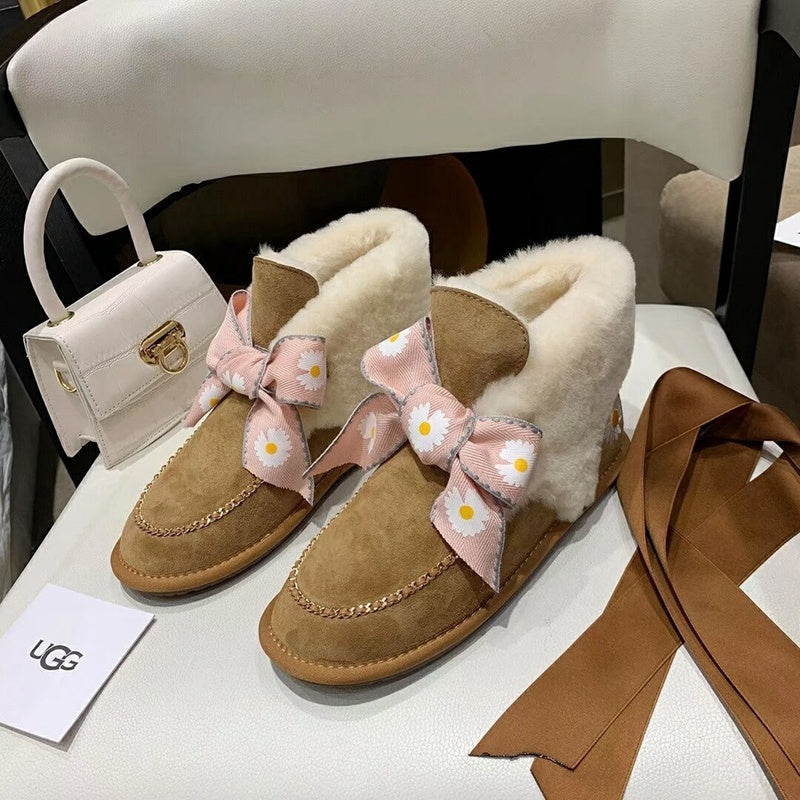 Chestnut Daisy Chain Ribbon Shoes – In Stock