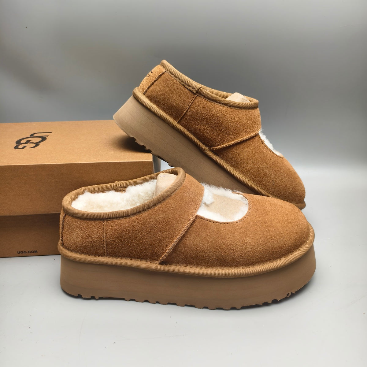 Chestnut Mary Jane Thick-Sole Fashion Shoes – In Stock