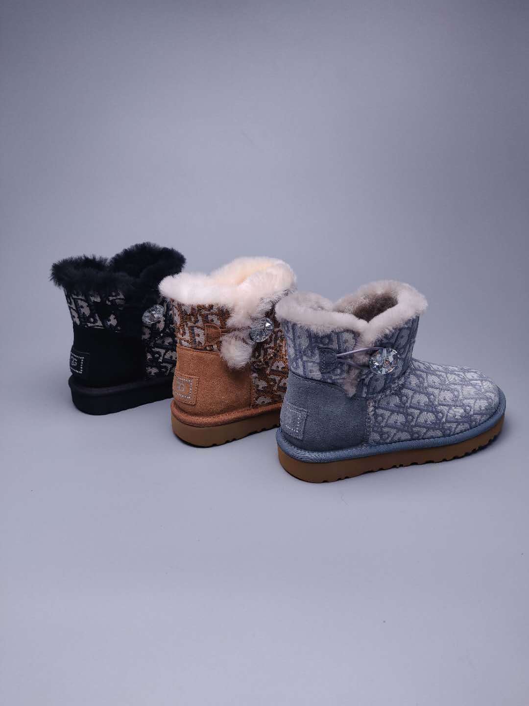 Chestnut Dior-Style Woven Texture Boots – In Stock