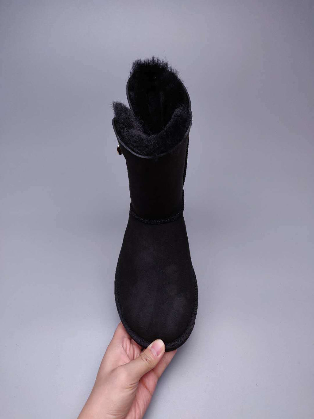 Black Side-Zip Mid-Calf Boots – In Stock