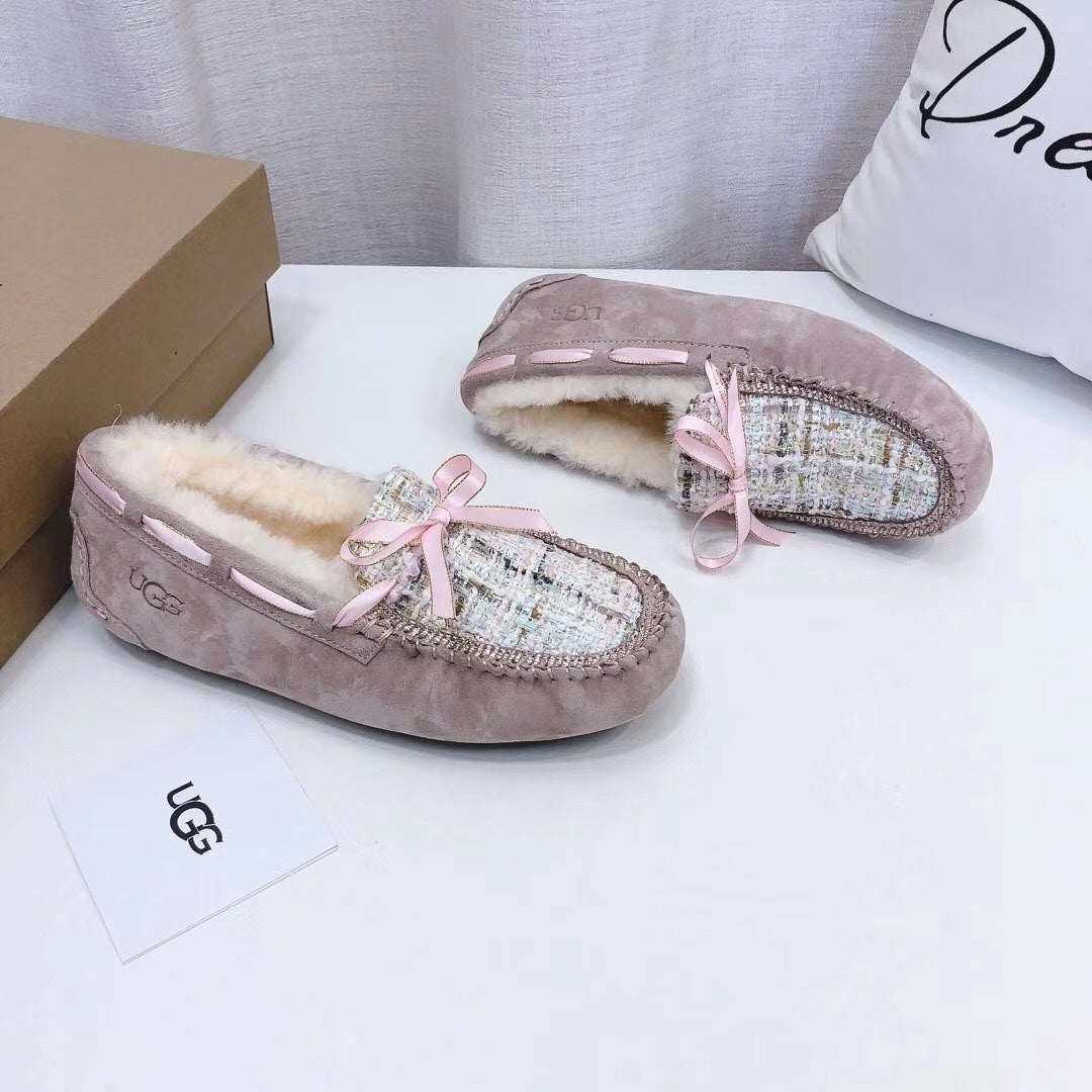 Dusty Pink Chanel-Style Studded Loafers – Sophisticated & Chic