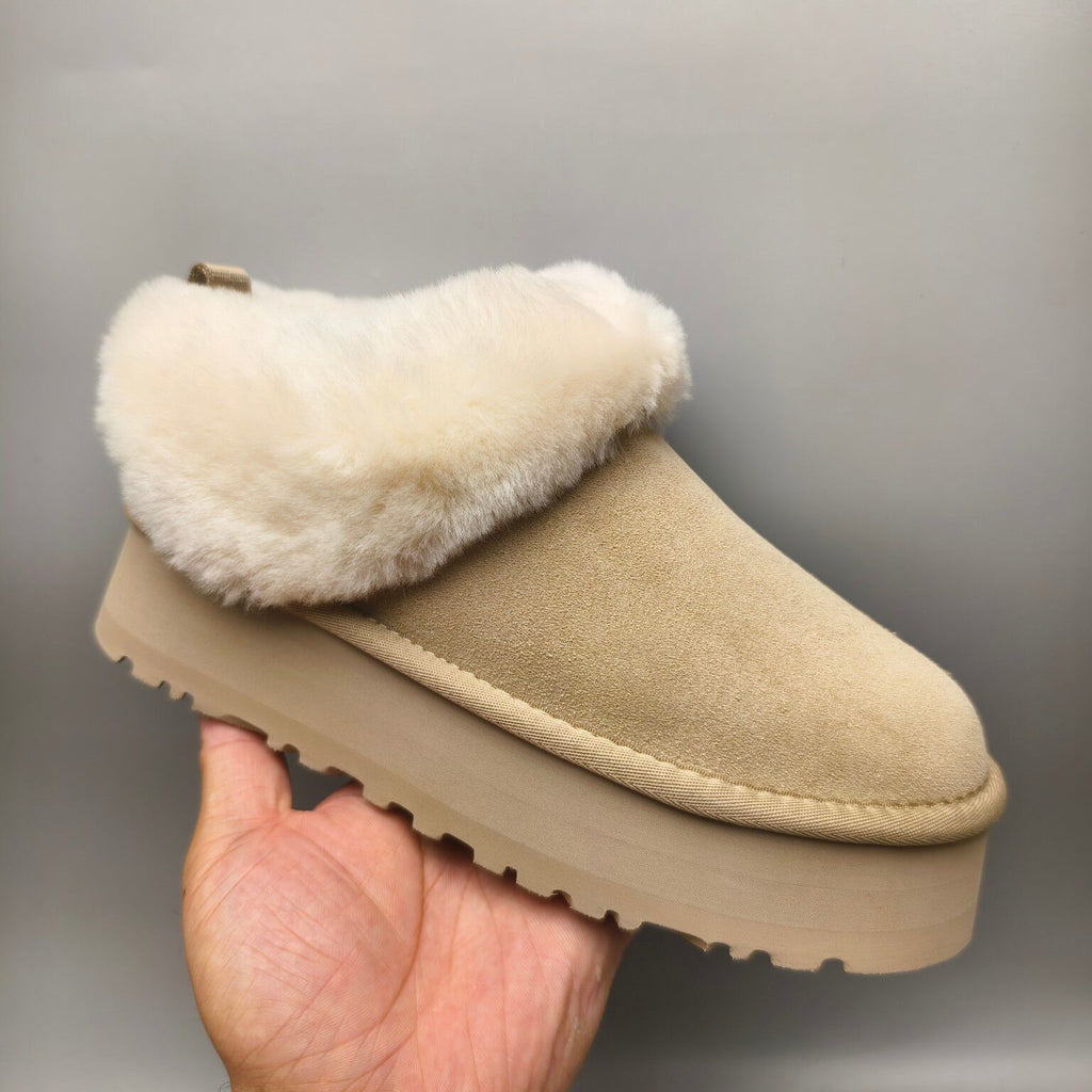 Sand Suede Thick-Sole Slip-On Lazy Shoes – In Stock