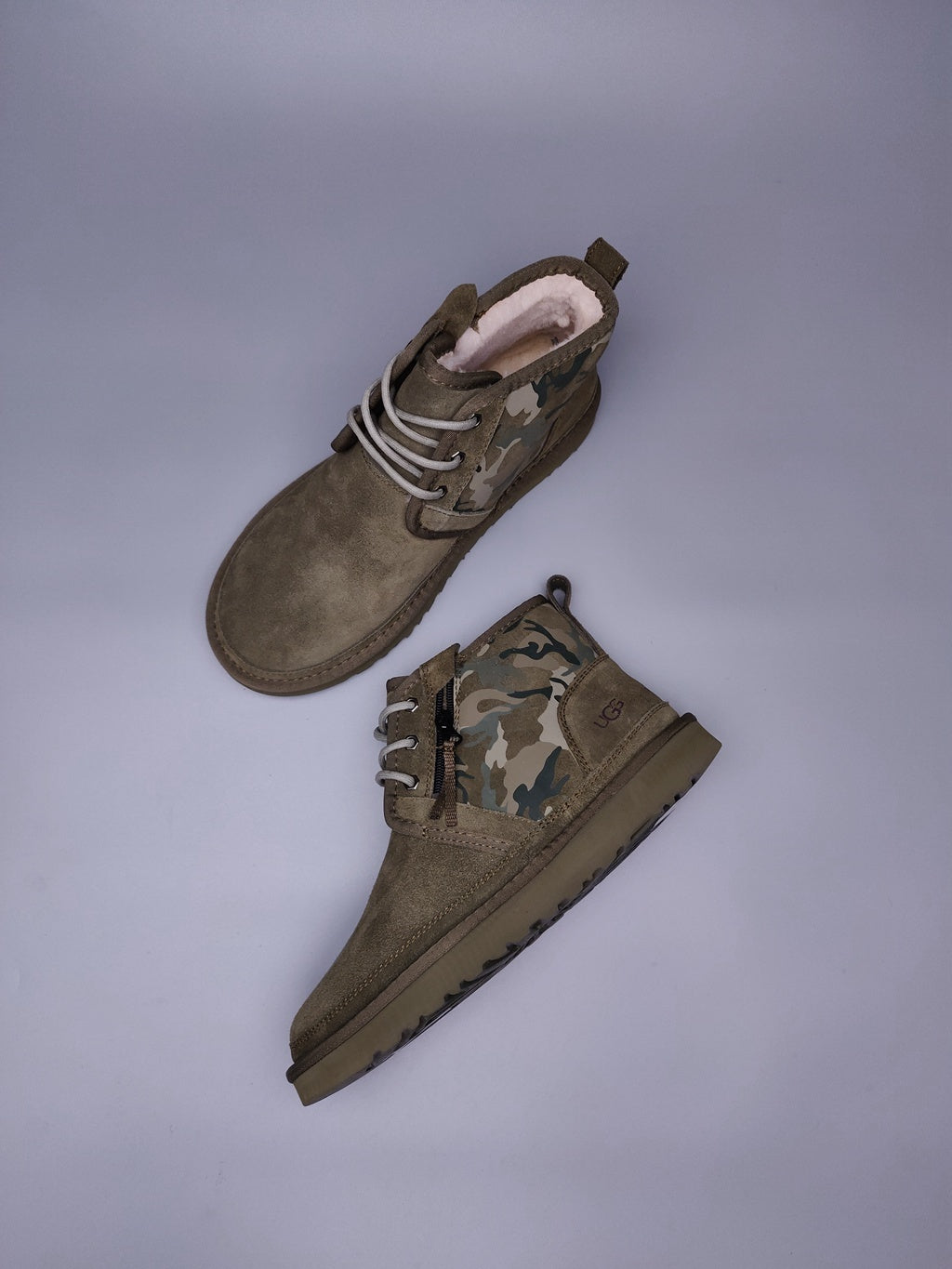Army Green Color-Block Camo Men’s Sneakers – In Stock