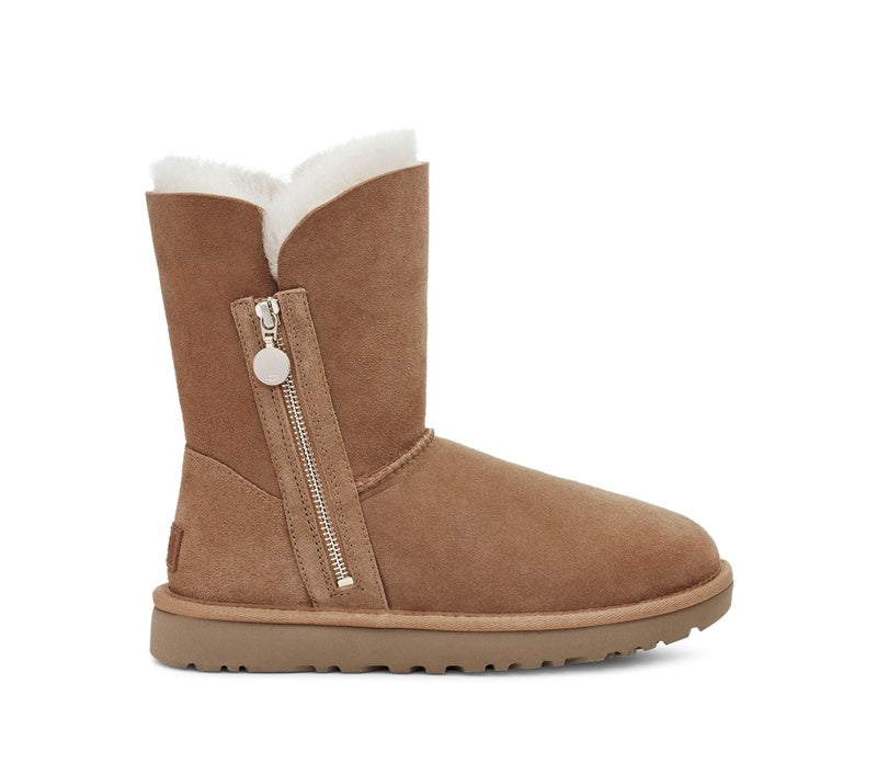 Chestnut Side-Zip Mid-Calf Boots – In Stock