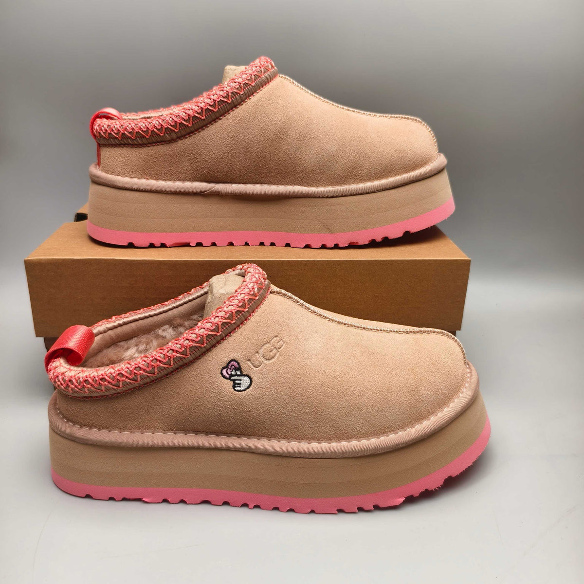 Pink Ethnic-Inspired Chunky Sole Casual Sneakers – In Stock