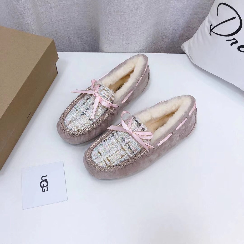 Dusty Pink Chanel-Style Studded Loafers – Sophisticated & Chic