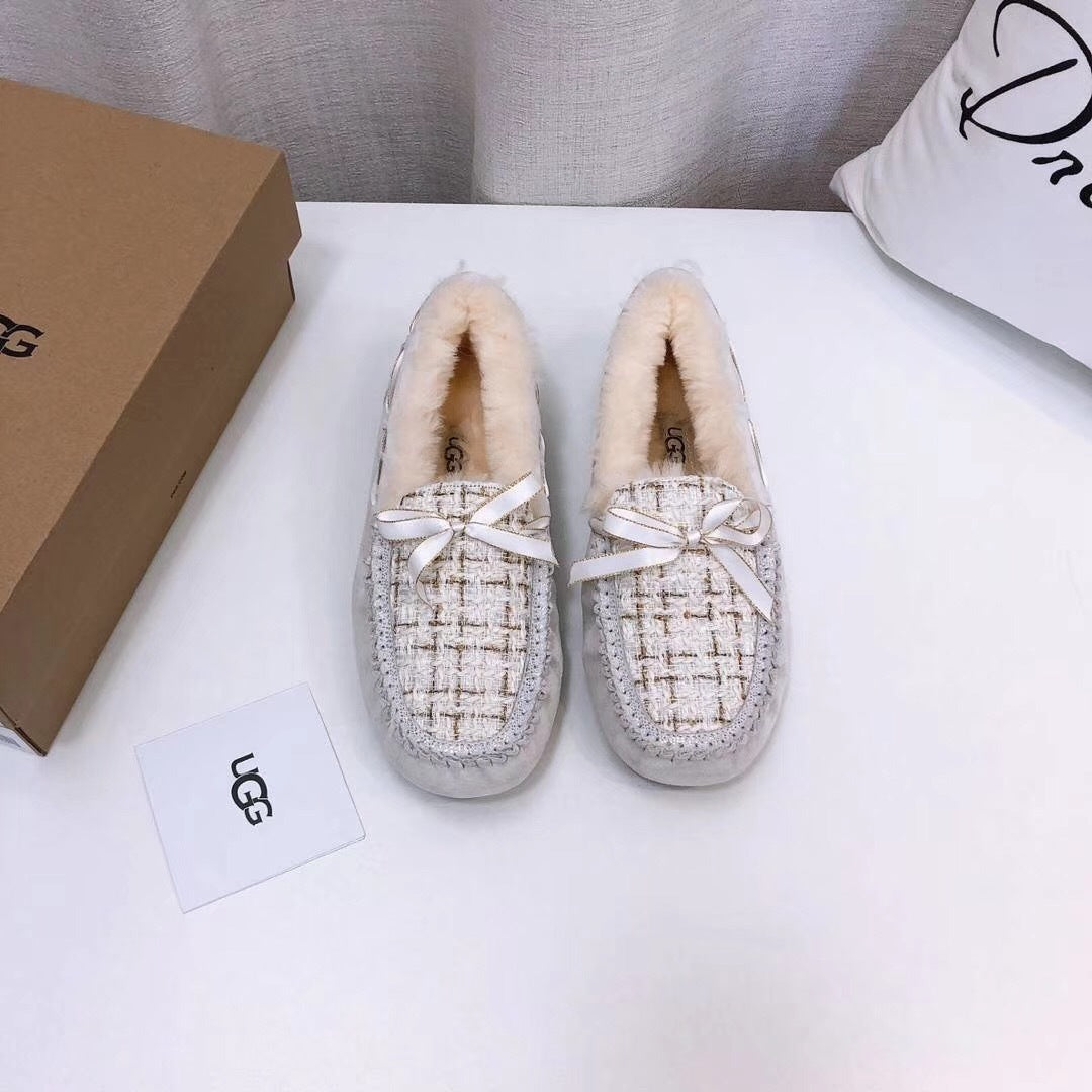 Pearl White Chanel-Style Studded Loafers – Sophisticated & Chic