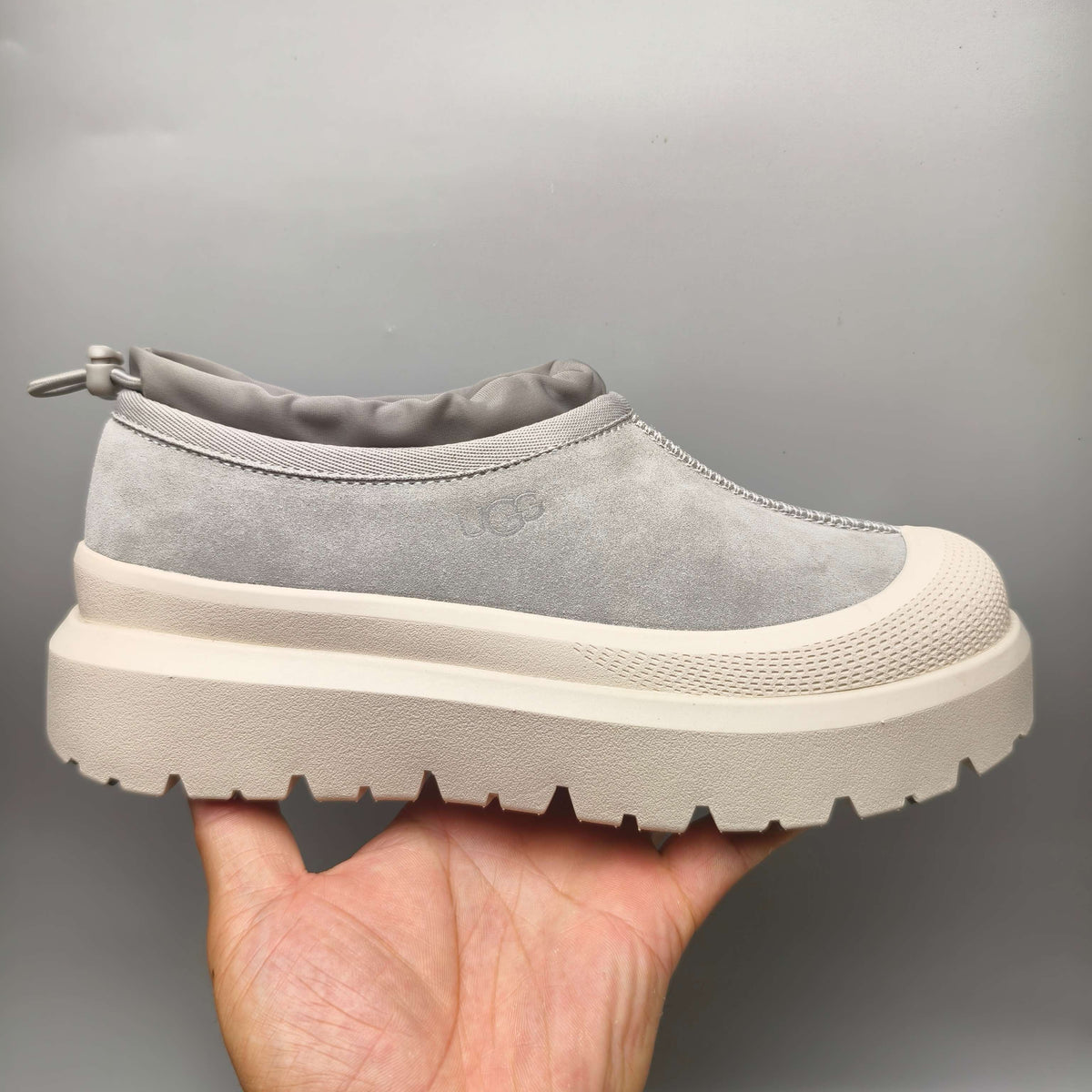 Light Grey Slip-On Trendy Casual Sneakers – In Stock