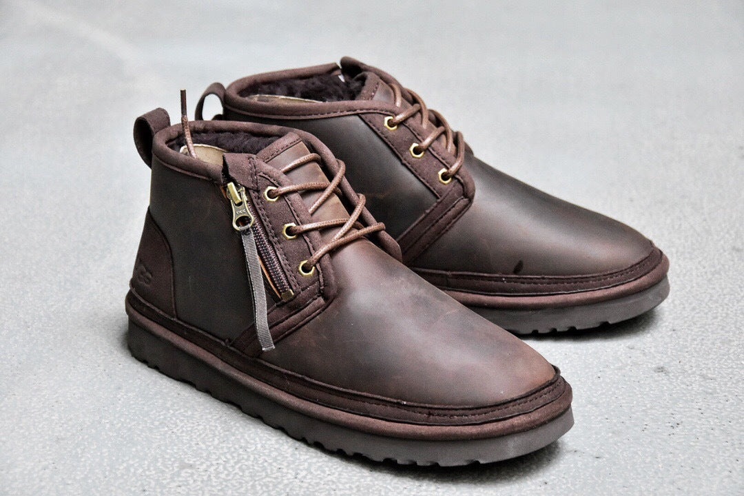 Crazy Horse Leather Zipper Men’s Boots – In Stock