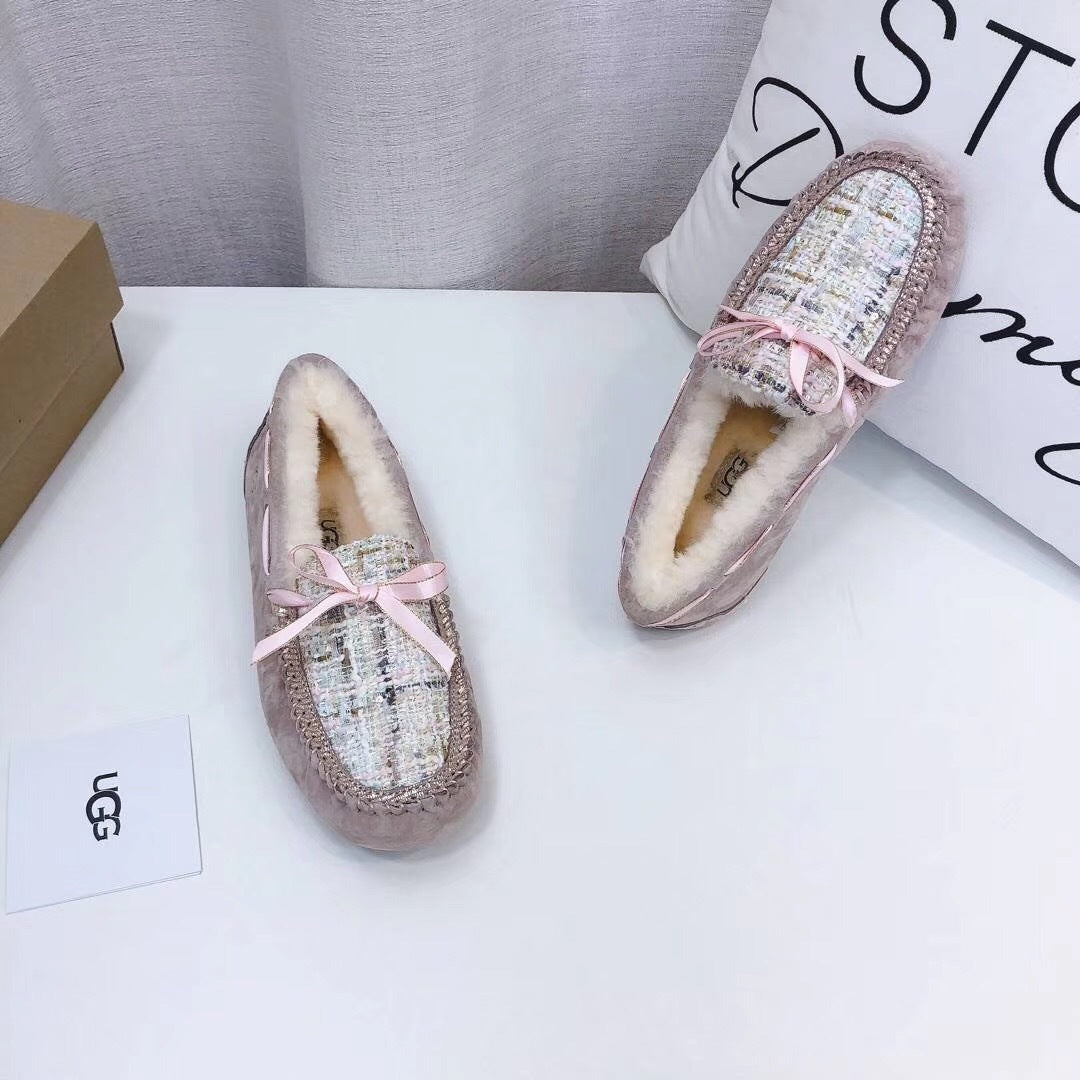Dusty Pink Chanel-Style Studded Loafers – Sophisticated & Chic