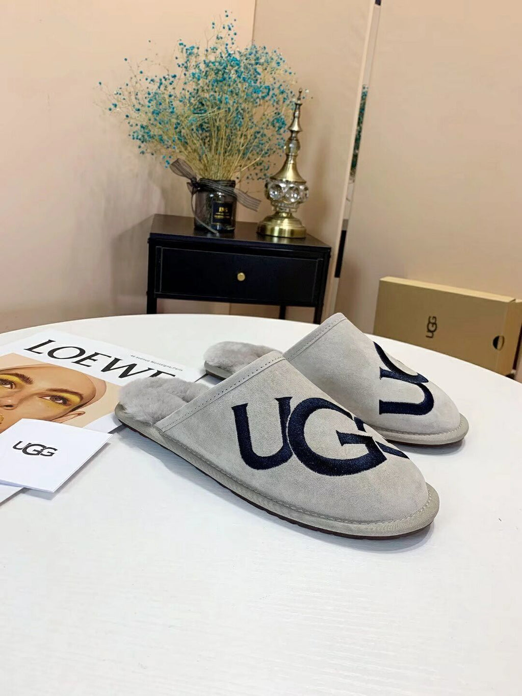 Grey G-Logo Indoor Slippers – In Stock