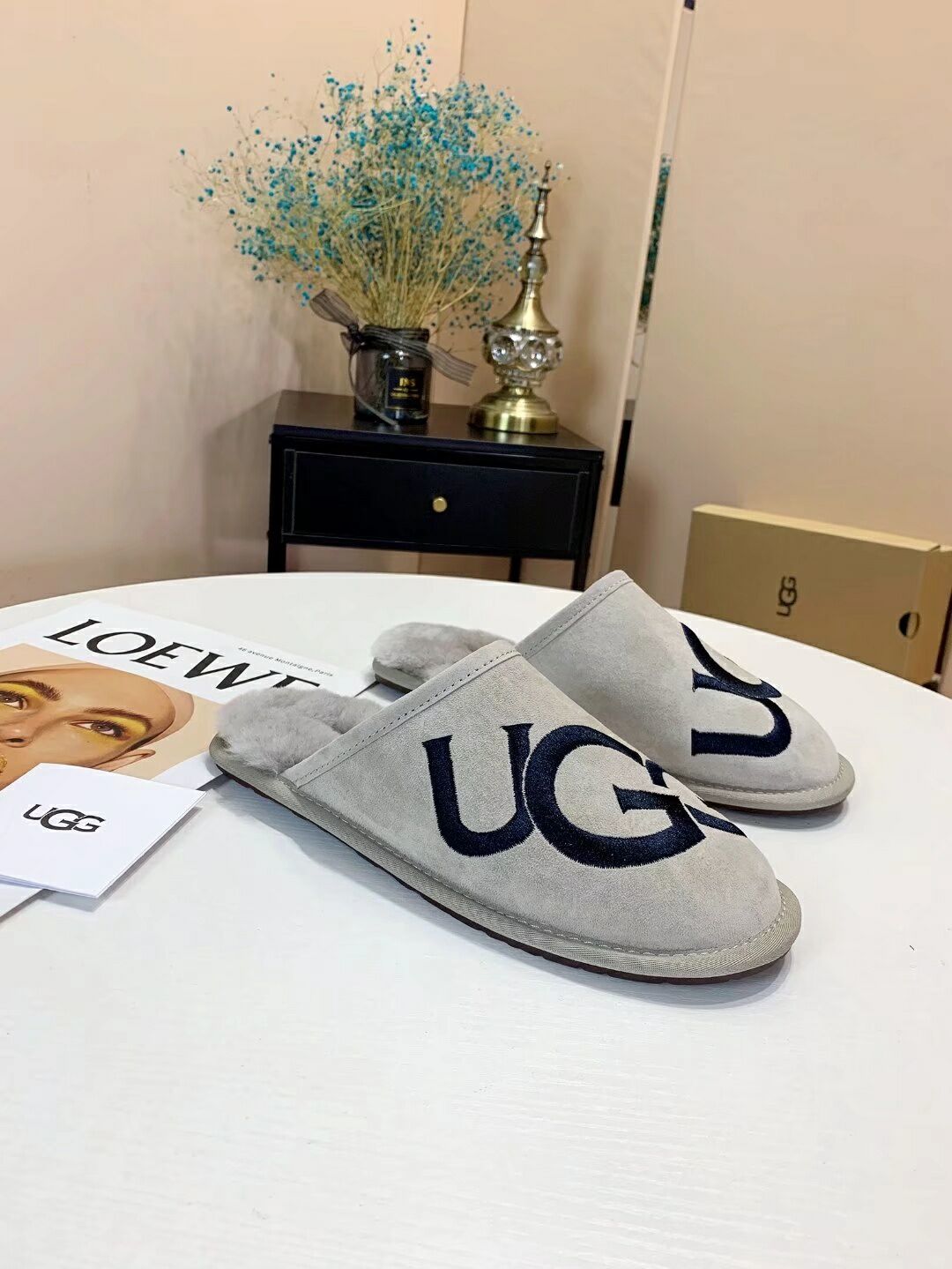 Grey G-Logo Indoor Slippers – In Stock