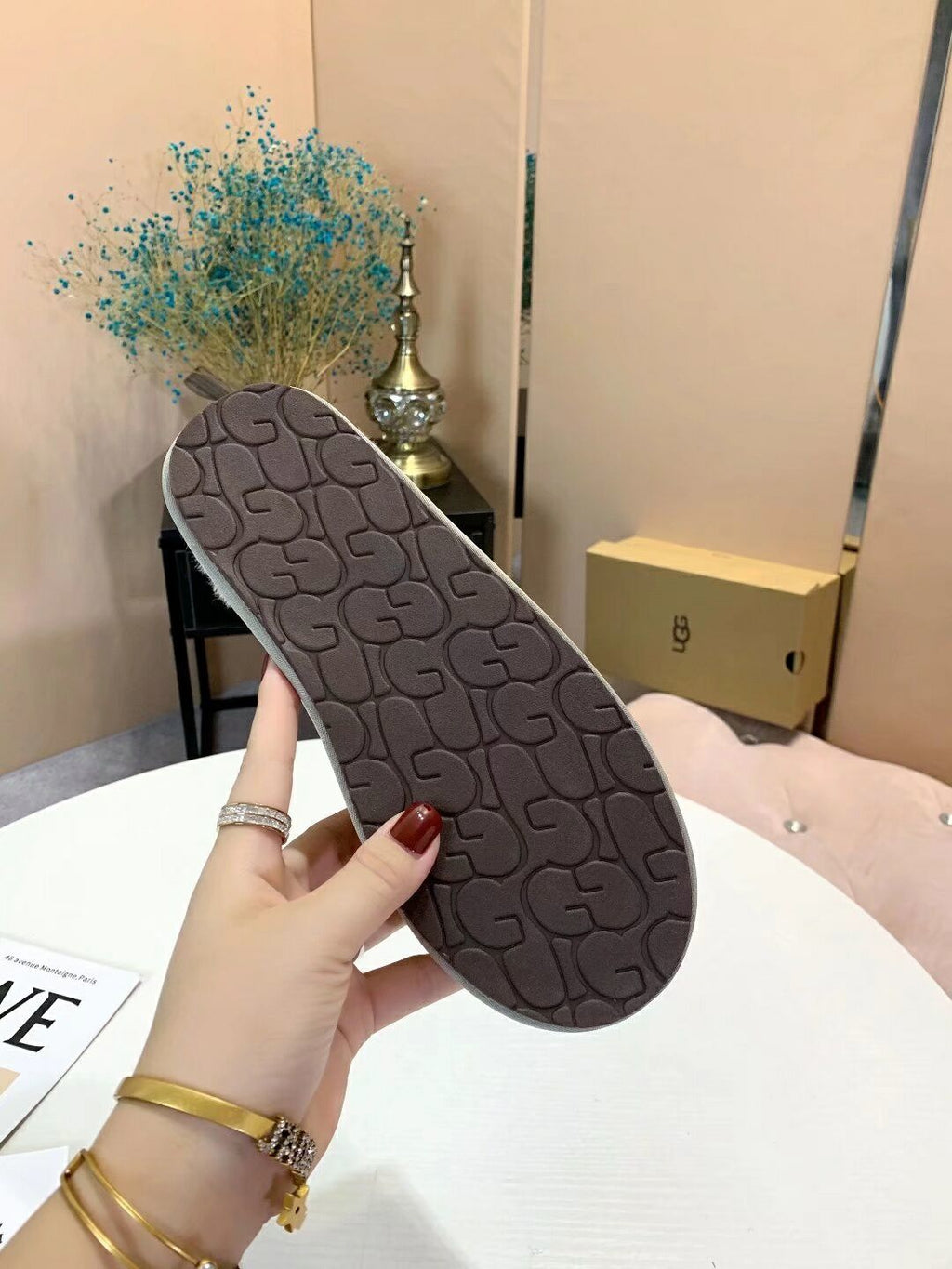 Grey G-Logo Indoor Slippers – In Stock