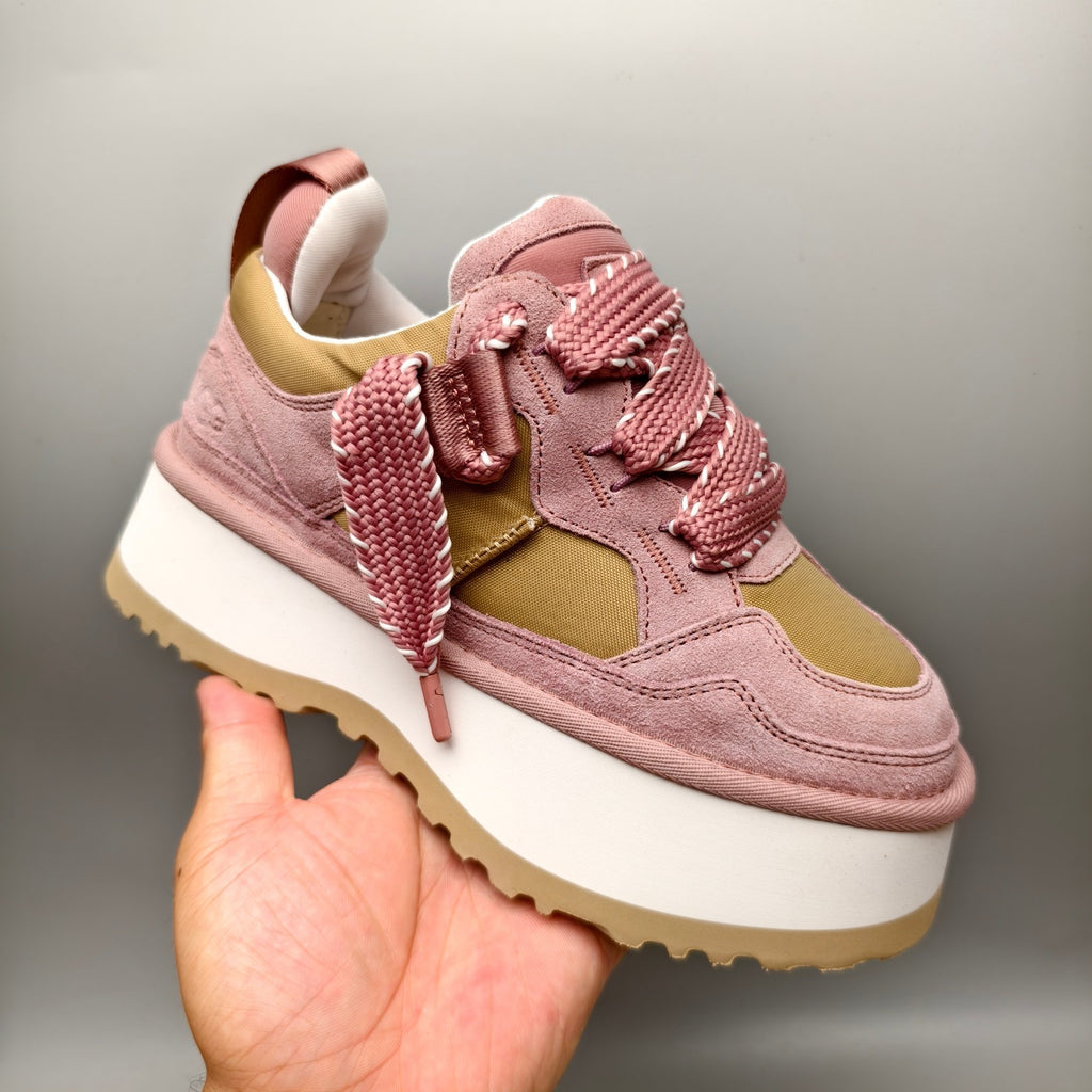 Pink Chunky Dad Sneakers – Lace-Up Casual, In Stock