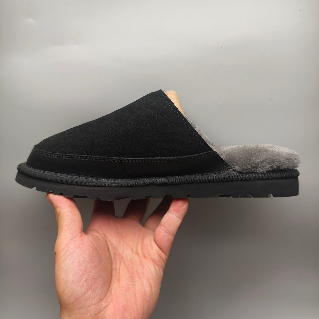 Black Ultra-Light Plush Casual Slippers Men’s – In Stock
